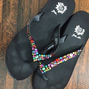 🌷Yellow Box Sequin Flop Sandals